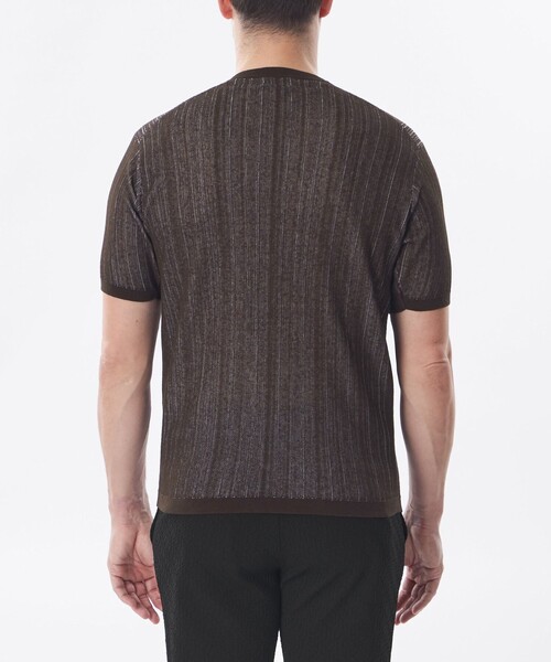 EPOCA UOMO(エポカウォモ)の「ストライプニットT(ニット/セーター・メンズ・ブラウン系その他7/ブラック・46/48)」の8枚目の写真