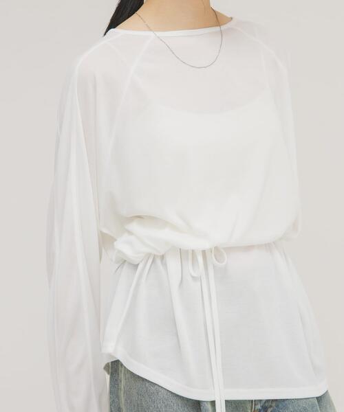 KBF（ケイビーエフ）の「ルーズシアートップス+ストラップ（Tシャツ/カットソー・レディース・ベージュ/オフホワイト/グレー系その他・ONE）」の4枚目の写真