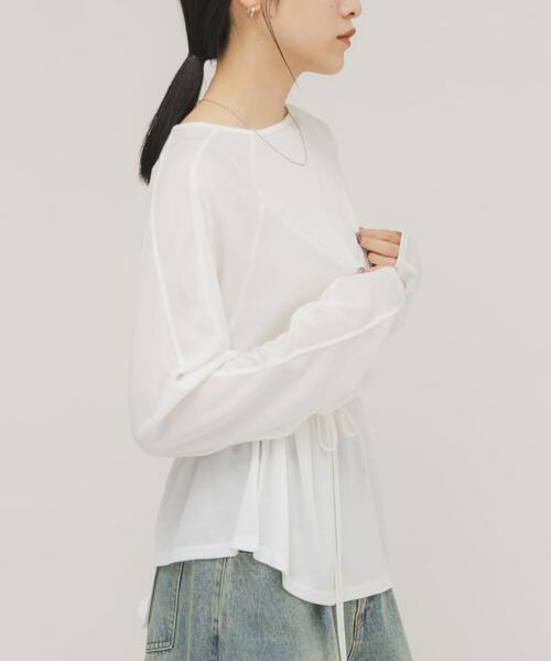 KBF（ケイビーエフ）の「ルーズシアートップス+ストラップ（Tシャツ/カットソー・レディース・ベージュ/オフホワイト/グレー系その他・ONE）」の5枚目の写真