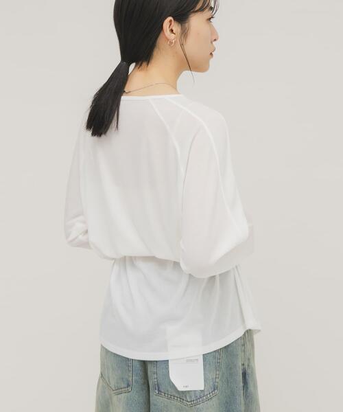 KBF（ケイビーエフ）の「ルーズシアートップス+ストラップ（Tシャツ/カットソー・レディース・ベージュ/オフホワイト/グレー系その他・ONE）」の6枚目の写真