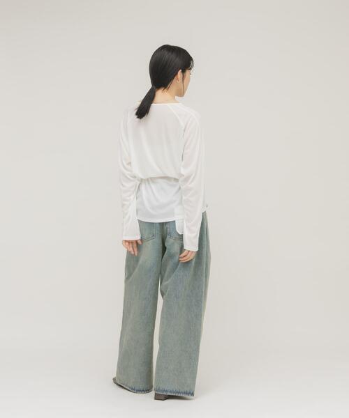 KBF（ケイビーエフ）の「ルーズシアートップス+ストラップ（Tシャツ/カットソー・レディース・ベージュ/オフホワイト/グレー系その他・ONE）」の9枚目の写真