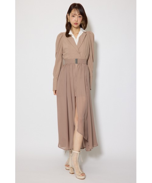 rienda（リエンダ）の「2WAYテーラーWカラーワンピース 春服（ワンピース・レディース・グレー/ブラック/ベージュ・SMALL/MEDIUM）」の4枚目の写真