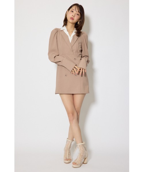 rienda（リエンダ）の「2WAYテーラーWカラーワンピース 春服（ワンピース・レディース・グレー/ブラック/ベージュ・SMALL/MEDIUM）」の6枚目の写真