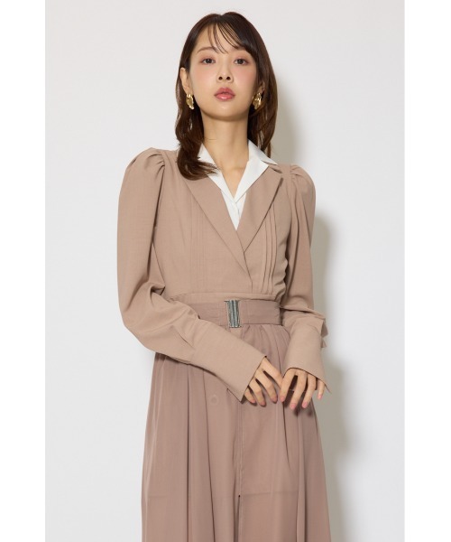 rienda（リエンダ）の「2WAYテーラーWカラーワンピース 春服（ワンピース・レディース・グレー/ブラック/ベージュ・SMALL/MEDIUM）」の7枚目の写真