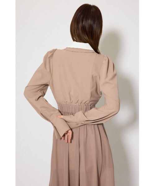 rienda（リエンダ）の「2WAYテーラーWカラーワンピース 春服（ワンピース・レディース・グレー/ブラック/ベージュ・SMALL/MEDIUM）」の9枚目の写真