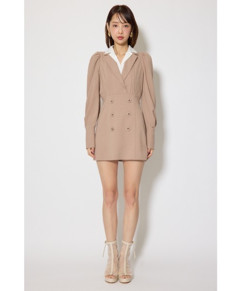 rienda（リエンダ）の「2WAYテーラーWカラーワンピース 春服（ワンピース・レディース・グレー/ブラック/ベージュ・SMALL/MEDIUM）」の14枚目の写真