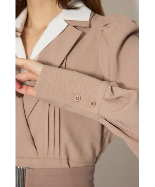 rienda（リエンダ）の「2WAYテーラーWカラーワンピース 春服（ワンピース・レディース・グレー/ブラック/ベージュ・SMALL/MEDIUM）」の17枚目の写真