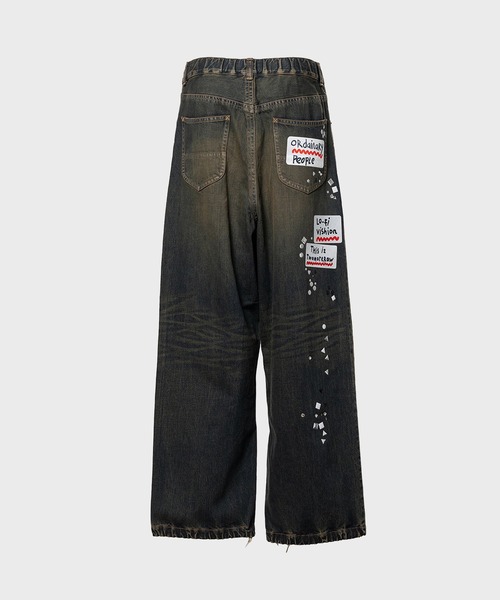 Maison MIHARA YASUHIRO（メゾンミハラヤスヒロ）の「【MIHARAYASUHIRO/ミハラヤスヒロ】DENIM JEANS w STICKER（デニムパンツ・メンズ・ブラック/インディゴブルー・46）」の8枚目の写真