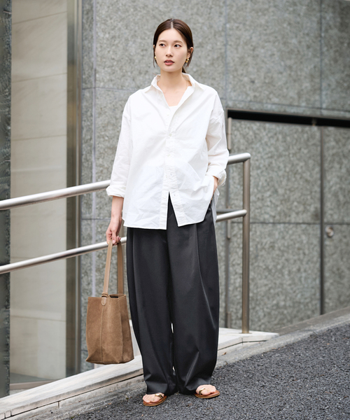 FRAMeWORK（フレームワーク）の「≪追加≫タックカーブバックゴムパンツ（スラックス・レディース・ブラック/ブラック系その他/ホワイト・38/36/34）」の17枚目の写真