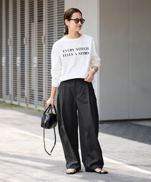 FRAMeWORK（フレームワーク）の「≪追加≫タックカーブバックゴムパンツ（スラックス・レディース・ブラック/ブラック系その他/ホワイト・38/36/34）」の20枚目の写真