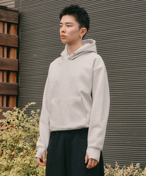 XERO（ゼロ）の「コアクロップフィンガーホールフード [メランジオートミール]（パーカー・レディース・その他・MEDIUM/LARGE）」の2枚目の写真