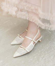 RANDA | シアーチェックバックストラップパンプス(パンプス)