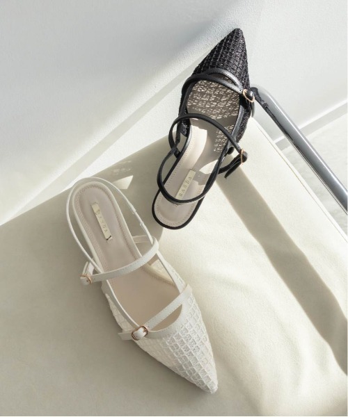 RANDA（ランダ）の「シアーチェックバックストラップパンプス（パンプス・レディース・ブラック/アイボリー・LL/L/M/S）」の4枚目の写真