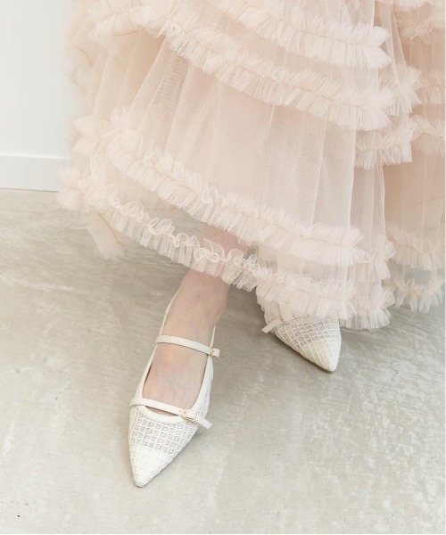 RANDA（ランダ）の「シアーチェックバックストラップパンプス（パンプス・レディース・ブラック/アイボリー・LL/L/M/S）」の6枚目の写真