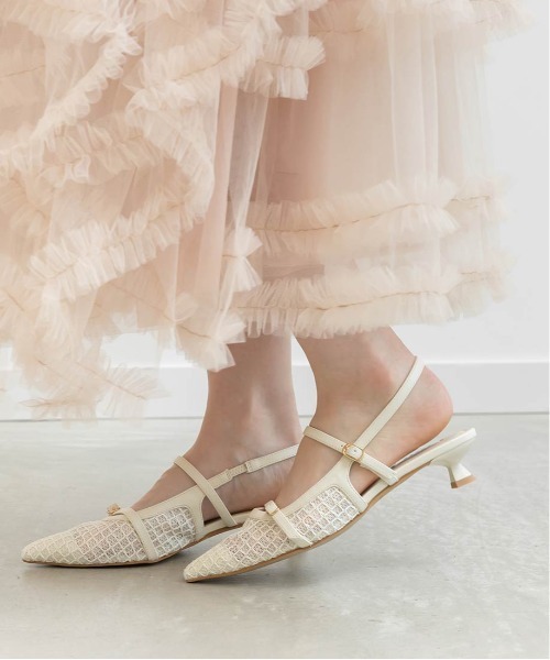 RANDA（ランダ）の「シアーチェックバックストラップパンプス（パンプス・レディース・ブラック/アイボリー・LL/L/M/S）」の7枚目の写真