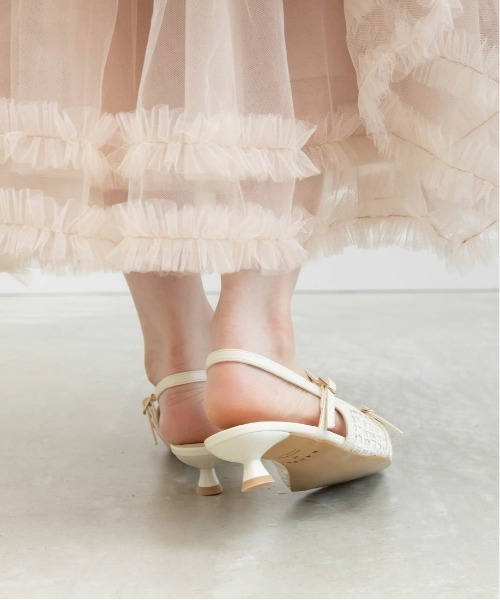 RANDA（ランダ）の「シアーチェックバックストラップパンプス（パンプス・レディース・ブラック/アイボリー・LL/L/M/S）」の8枚目の写真