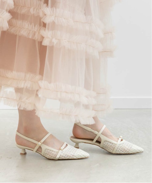 RANDA（ランダ）の「シアーチェックバックストラップパンプス（パンプス・レディース・ブラック/アイボリー・LL/L/M/S）」の9枚目の写真