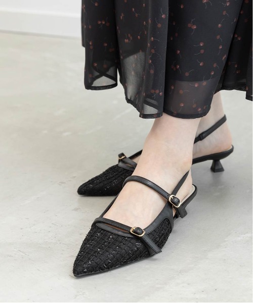 RANDA（ランダ）の「シアーチェックバックストラップパンプス（パンプス・レディース・ブラック/アイボリー・LL/L/M/S）」の12枚目の写真