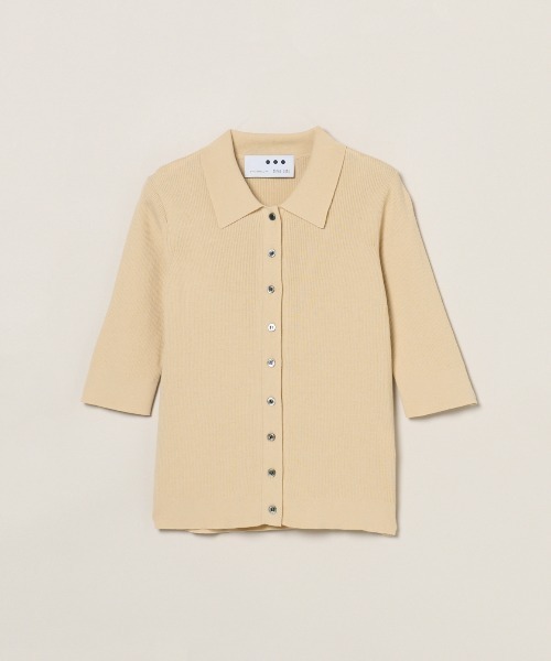 three dots(スリードッツ)の「サンディコットン ハーフスリーブポロ(ポロシャツ・レディース・ブラック/ピンク系その他/ベージュ/ブルー・S/M)」の2枚目の写真