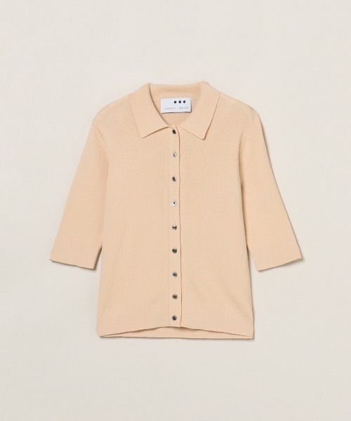 three dots(スリードッツ)の「サンディコットン ハーフスリーブポロ(ポロシャツ・レディース・ブラック/ピンク系その他/ベージュ/ブルー・S/M)」の4枚目の写真