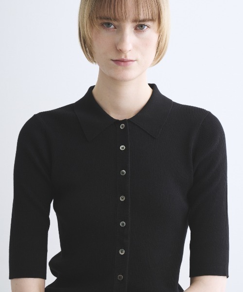 three dots(スリードッツ)の「サンディコットン ハーフスリーブポロ(ポロシャツ・レディース・ブラック/ピンク系その他/ベージュ/ブルー・S/M)」の10枚目の写真
