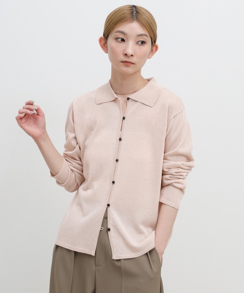 select MOCA(セレクトモカ)の「【接触冷感】ボタンデザインサマーニットカーディガン(カーディガン/ボレロ・レディース・ベージュ/ホワイト/ピンク・FREE)」の1枚目の写真