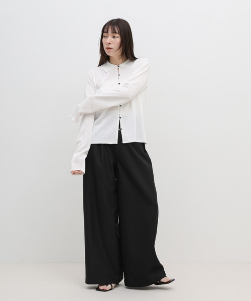 select MOCA(セレクトモカ)の「【接触冷感】ボタンデザインサマーニットカーディガン(カーディガン/ボレロ・レディース・ベージュ/ホワイト/ピンク・FREE)」の5枚目の写真