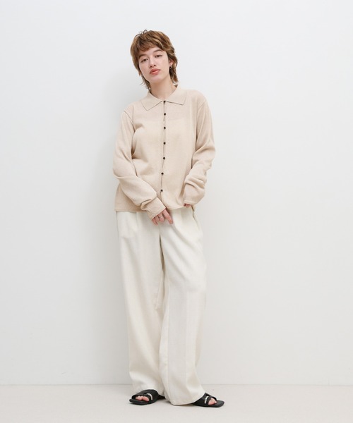 select MOCA(セレクトモカ)の「【接触冷感】ボタンデザインサマーニットカーディガン(カーディガン/ボレロ・レディース・ベージュ/ホワイト/ピンク・FREE)」の4枚目の写真