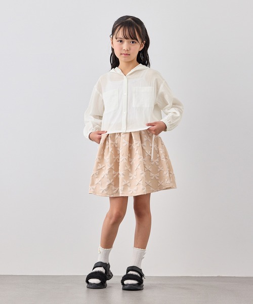 ROPE' PICNIC（ロペピクニック）の「【KIDS/キッズ】ナチュラルコットンフードシャツ/リンクコーデ（シャツ/ブラウス・キッズ・サックスブルー/ホワイト/ブラック・S/M/L）」の8枚目の写真