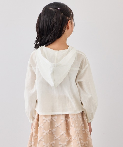 ROPE' PICNIC（ロペピクニック）の「【KIDS/キッズ】ナチュラルコットンフードシャツ/リンクコーデ（シャツ/ブラウス・キッズ・サックスブルー/ホワイト/ブラック・S/M/L）」の12枚目の写真