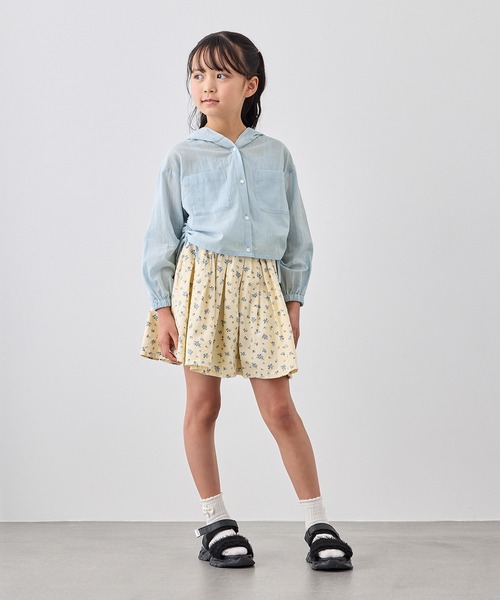ROPE' PICNIC（ロペピクニック）の「【KIDS/キッズ】ナチュラルコットンフードシャツ/リンクコーデ（シャツ/ブラウス・キッズ・サックスブルー/ホワイト/ブラック・S/M/L）」の16枚目の写真