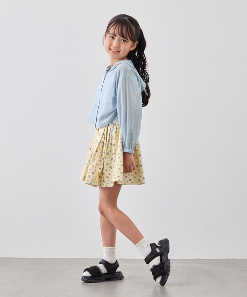 ROPE' PICNIC（ロペピクニック）の「【KIDS/キッズ】ナチュラルコットンフードシャツ/リンクコーデ（シャツ/ブラウス・キッズ・サックスブルー/ホワイト/ブラック・S/M/L）」の18枚目の写真