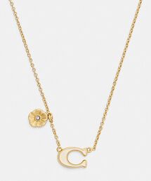 COACH | エナメル シグネチャー ティーローズ チャーム ペンダント ネックレス(ネックレス)