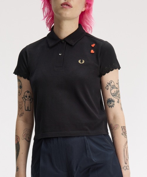 セール】Amy Winehouse Embroidered Detail Polo Shirt／エイミー