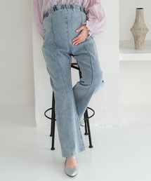 LEPSIM | 【産前・産後対応】マタニティ／ピンタックデニムフレア2　647410(マタニティウェア/グッズ)