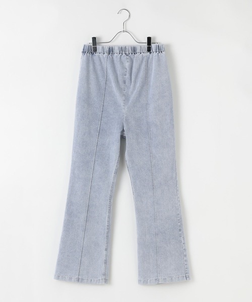 LEPSIM（レプシィム）の「【産前・産後対応】マタニティ／ピンタックデニムフレア2　647410（マタニティウェア/グッズ・レディース・ライトブルー/ブルー・FREE）」の2枚目の写真