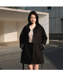 Point Half Trench Coat [Black]