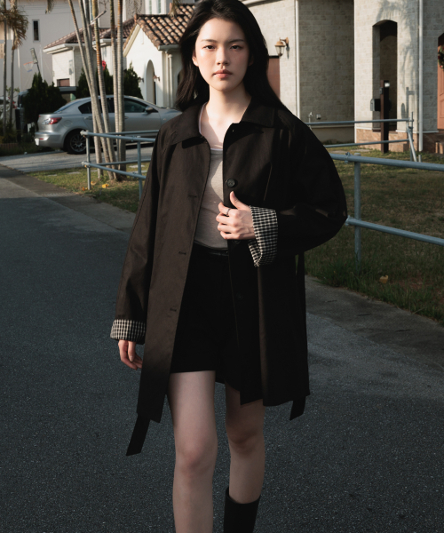 DEHEVE（デヘヴェ）の「Point Half Trench Coat [Black]（トレンチコート・レディース・ブラック・FREE）」の7枚目の写真