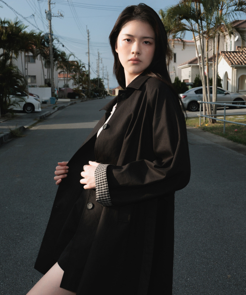 DEHEVE（デヘヴェ）の「Point Half Trench Coat [Black]（トレンチコート・レディース・ブラック・FREE）」の8枚目の写真