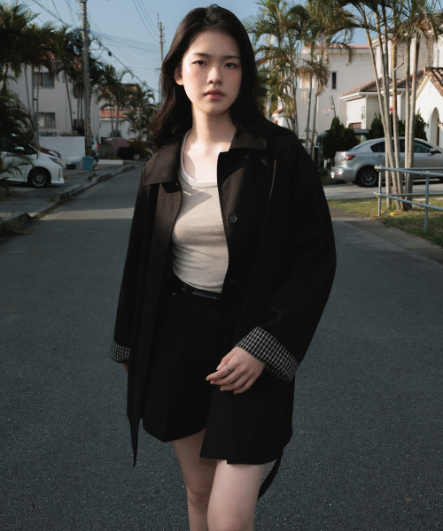 DEHEVE（デヘヴェ）の「Point Half Trench Coat [Black]（トレンチコート・レディース・ブラック・FREE）」の9枚目の写真