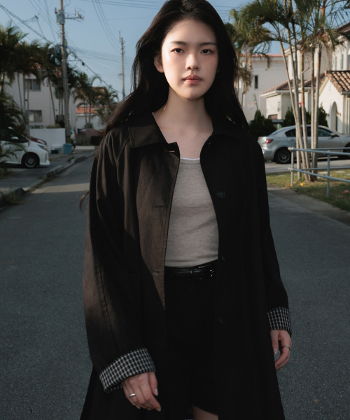DEHEVE（デヘヴェ）の「Point Half Trench Coat [Black]（トレンチコート・レディース・ブラック・FREE）」の10枚目の写真