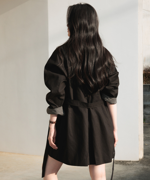 DEHEVE（デヘヴェ）の「Point Half Trench Coat [Black]（トレンチコート・レディース・ブラック・FREE）」の12枚目の写真