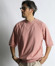 The DUFFER of ST.GEORGE | PIGMENT DYED POWDER WASH RAGLAN HALF SLEEVE SWEAT：ピグメントダイ ラグランスリーブ 半袖スウェット / 五分袖スウェット / ヴィンテージ加工(スウェット)
