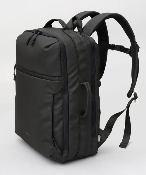fulcro(フルクロ)の「撥水・耐水 自立型 マットコーティング ポリエステル ビジネスリュック A4・PC・PET収納 キャリーオン対応 adapt アダプト(ビジネスバッグ・メンズ・ブラック・FREE)」の8枚目の写真