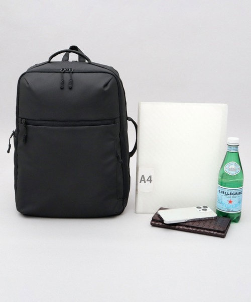 fulcro(フルクロ)の「撥水・耐水 自立型 マットコーティング ポリエステル ビジネスリュック A4・PC・PET収納 キャリーオン対応 adapt アダプト(ビジネスバッグ・メンズ・ブラック・FREE)」の17枚目の写真