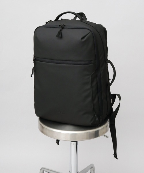 fulcro(フルクロ)の「撥水・耐水 自立型 マットコーティング ポリエステル ビジネスリュック A4・PC・PET収納 キャリーオン対応 adapt アダプト(ビジネスバッグ・メンズ・ブラック・FREE)」の6枚目の写真