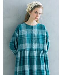 Samansa Mos2（サマンサ モスモス）の「【Cross×Linen】ギャザーワンピース（ワンピース）」