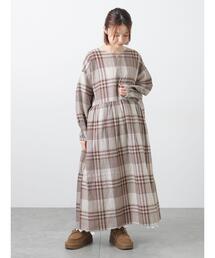 Samansa Mos2 | 【Cross×Linen】ギャザーワンピース(ワンピース)
