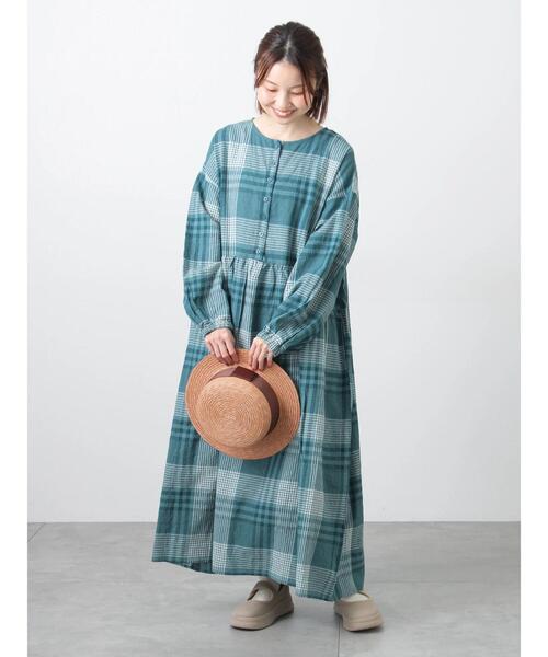 セール】【Cross×Linen】ギャザーワンピース（ワンピース）｜Samansa