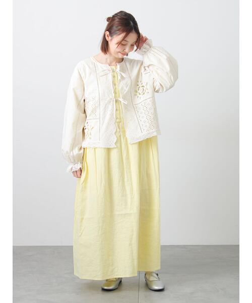 セール】【Cross×Linen】ギャザーワンピース（ワンピース）｜Samansa